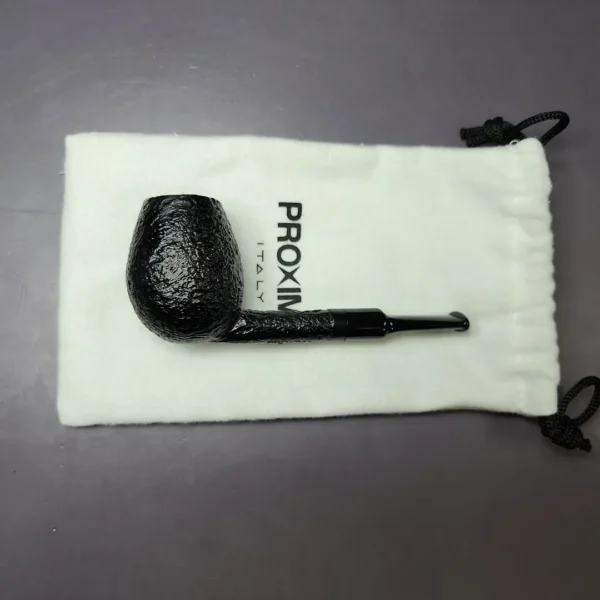Proxima by Piero Vitale Black Sandblasted Egg Briar Pipe, New - Image 2