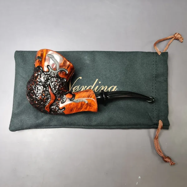 Nording Partially Rusticated Freehand Estate Briar Pipe, Unsmoked - Image 2