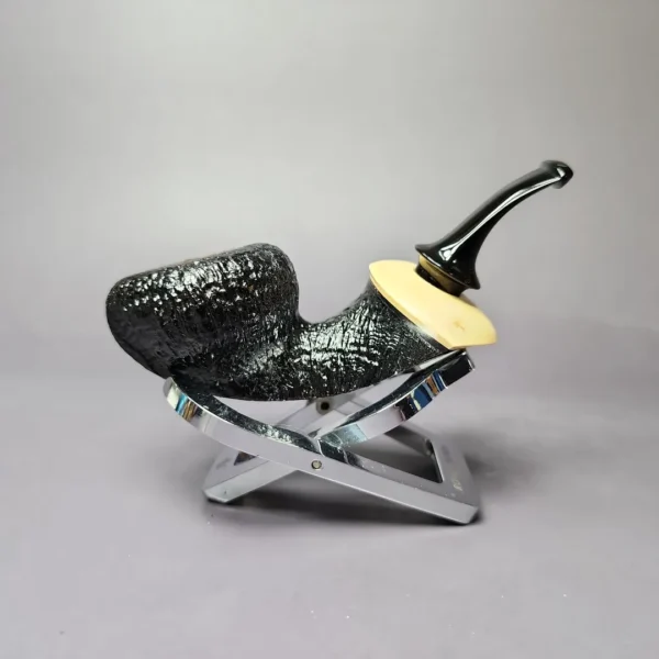 HS Studio Sandblasted Acorn w/ Boxwood Estate Briar Pipe, Unsmoked - Image 3