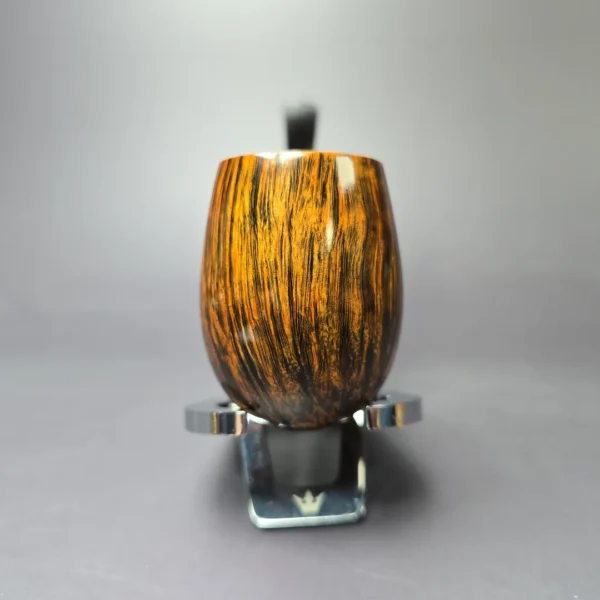 C-Pipe Smooth Brandy w/ Silver Army Mount Handmade Briar Pipe, New - Image 3