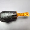 Mina Pipes Sandblasted Reverse Calabash Nosewarmer Estate Briar Pipe, Unsmoked - Image 3