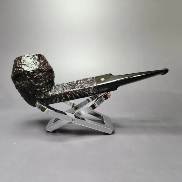 Ashton 1989 Pebble Grain Sandblasted Bulldog Estate Briar Pipe, English Estates - Image 3