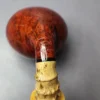 C-Pipe Smooth Tomato w/ Crazy Bamboo and Boxwood Handmade Briar Pipe, New - Image 3