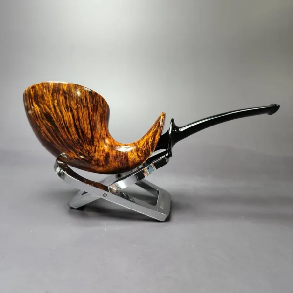 C-Pipe Smooth Asymmetric Fish Handmade Briar Pipe, New - Image 3