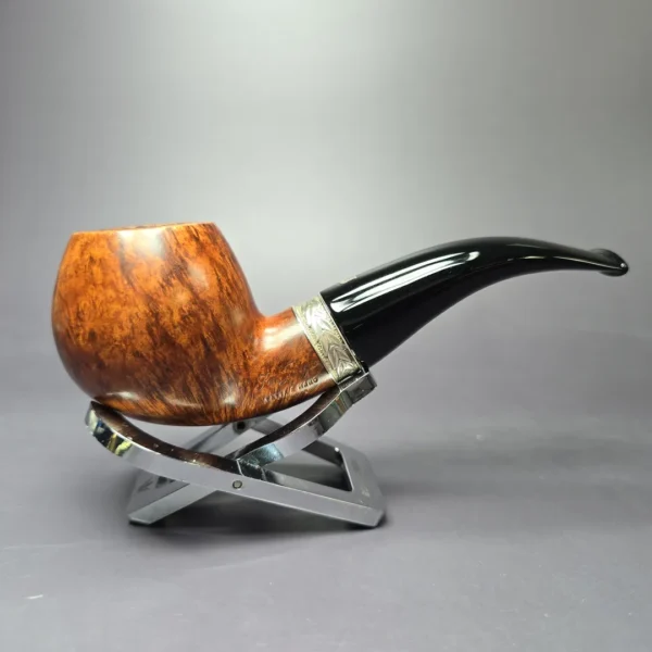 Ser Jacopo L1 Smooth Apple w/ Engraved Silver Estate Briar Pipe, Italian Estates - Image 3