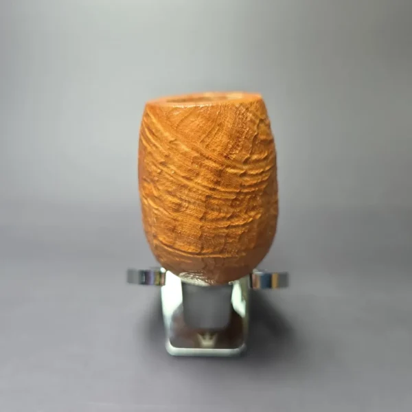 PapaBearPipes Sandblasted All-Briar Billiard Handmade Briar Pipe, New - Image 3