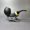 HS Studio Sandblasted Blowfish w/Boxwood Estate Briar Pipe, Unsmoked - Image 3