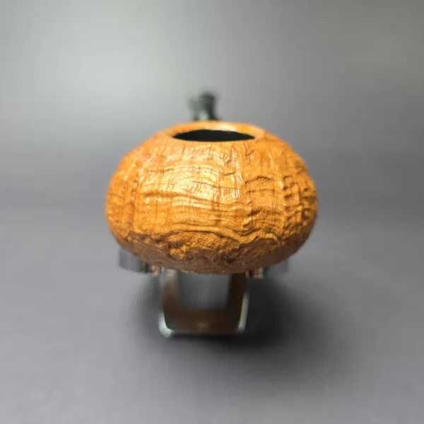 J. Mouton Tanblast Tomato w/ Ox Horn & Brass Handmade Briar Pipe, New - Image 3