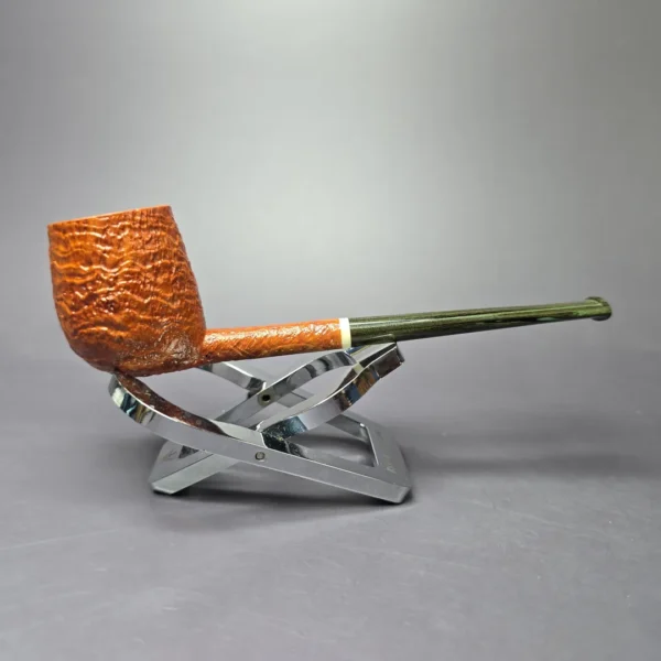 Scottie Piersel Natural Sandblasted Pencil Shank Billiard Estate Briar Pipe, Unsmoked - Image 3
