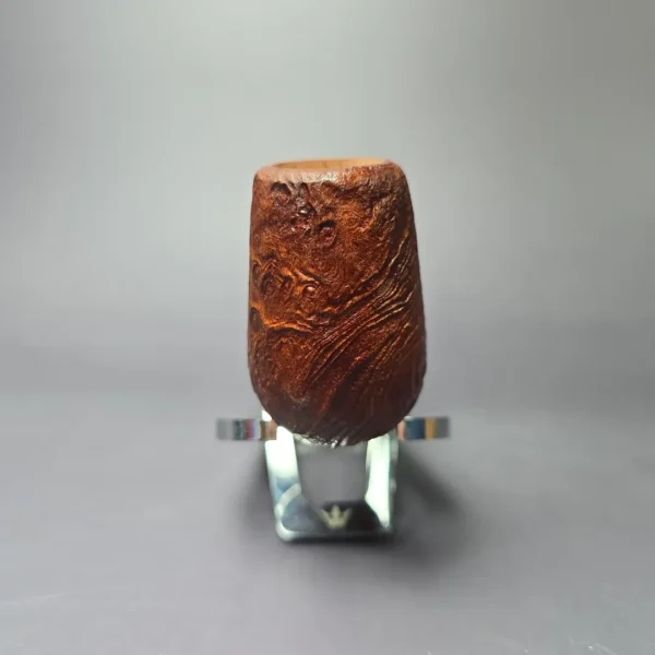 PapaBearPipes All-Briar Sandblasted Stack w/ Horn Handmade Briar Pipe, New - Image 3