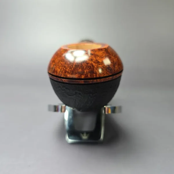 Voboril Pipes Partially Sandblasted Chubby Bulldog Estate Briar Pipe, Unsmoked - Image 3