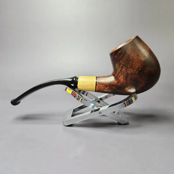 MBSD Briars by Piero Vitale Smooth Brandy w/ Boxwood Briar Pipe, New - Image 3