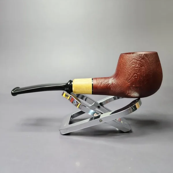 MBSD Briars by Piero Vitale Sandblasted Author w/ Olivewood Briar Pipe, New - Image 3