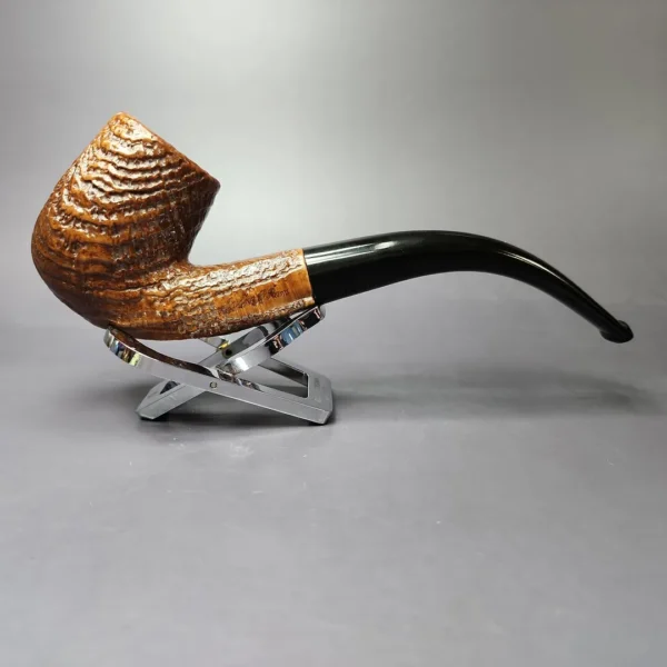 Sydney P. Ram Magnum Sandblasted Bent Billiard Estate Briar Pipe, - Image 3