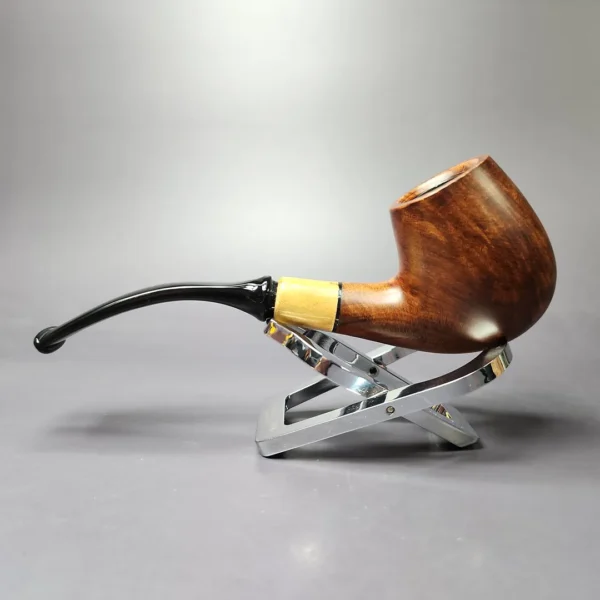 MBSD Briars by Piero Vitale Smooth Brandy w/ Olivewood Briar Pipe, New - Image 3