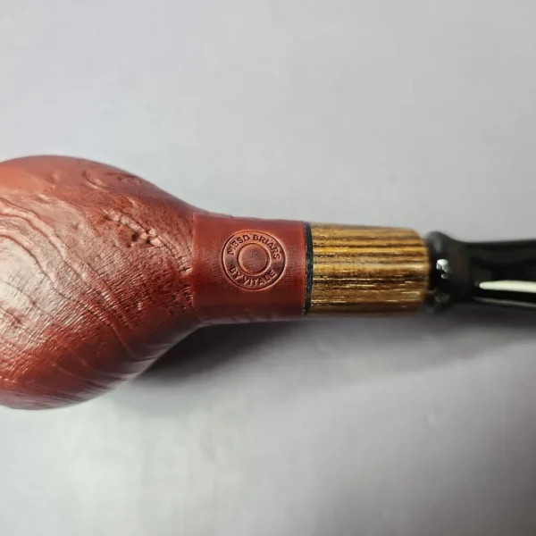 MBSD Briars by Piero Vitale Sandblasted Author w/ Zebrawood Briar Pipe, New - Image 3