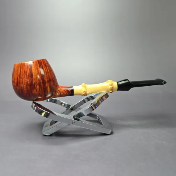 Peter Heeschen Grade A Smooth Apple w/ Bamboo Estate Briar Pipe, Unsmoked - Image 3