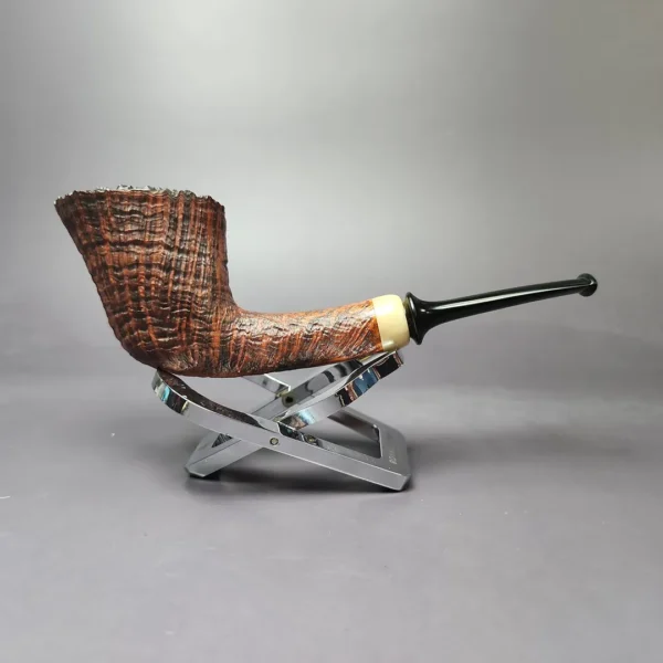 Gregor Lobnik Contrast Sandbasted Dublin w/ Horn Estate Briar Pipe, Unsmoked - Image 3