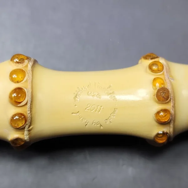 Michael Linder 2011 C2 Sandblasted Billiard w/ Bamboo Estate Briar Pipe, Unsmoked - Image 3