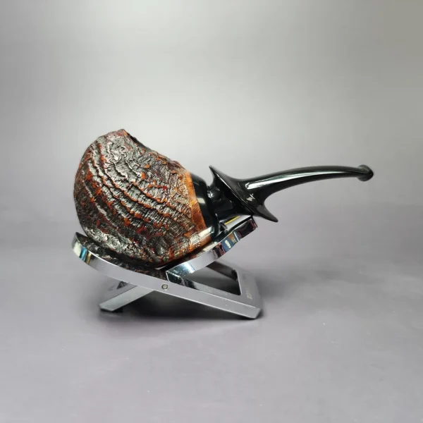 HS Studio Sandblasted Reverse Calabash Nosewarmer Estate Briar Pipe, Unsmoked - Image 3