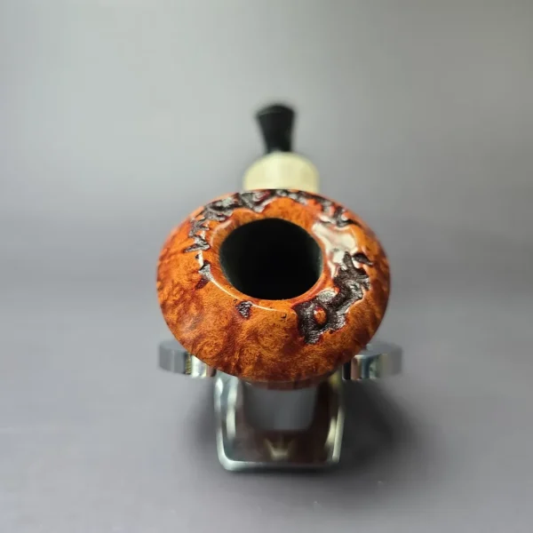 Christian Ruetz Smooth Surfing Bulldog w/ Ivorite Handmade Briar Pipe, New - Image 3
