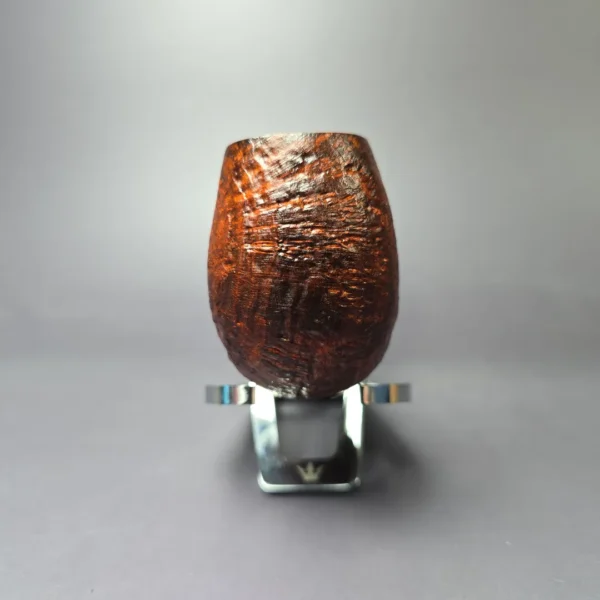 Bonsai Pipes XL Sandblasted Bent Billiard w/Amberoid Handmade Briar Pipe, New - Image 3