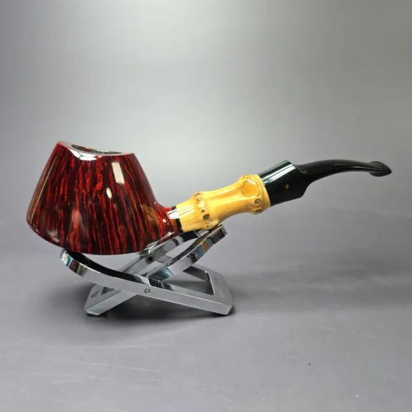 Smio Satou Smooth Volcano w/ Bamboo Estate Briar Pipe, Unsmoked - Image 3