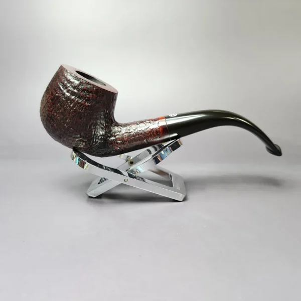 James Upshall w/ Bill Taylor Sandblasted Bent Apple Estate Briar Pipe, Unsmoked - Image 3