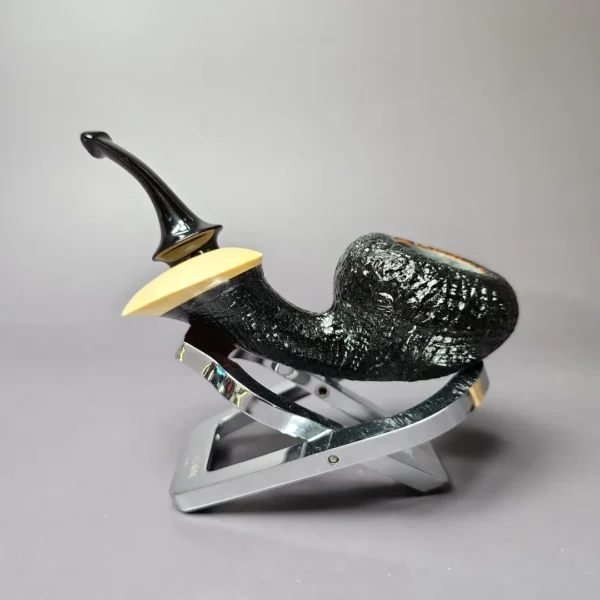 HS Studio Sandblasted Acorn w/ Boxwood Estate Briar Pipe, Unsmoked - Image 4