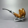 C-Pipe Smooth Brandy w/ Silver Army Mount Handmade Briar Pipe, New - Image 4