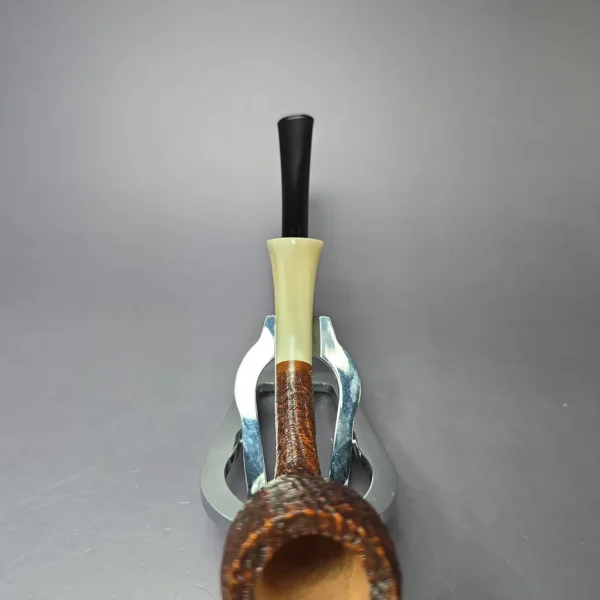HS Studio Sandblasted Cutty w/ Horn Estate Briar Pipe, Unsmoked - Image 4