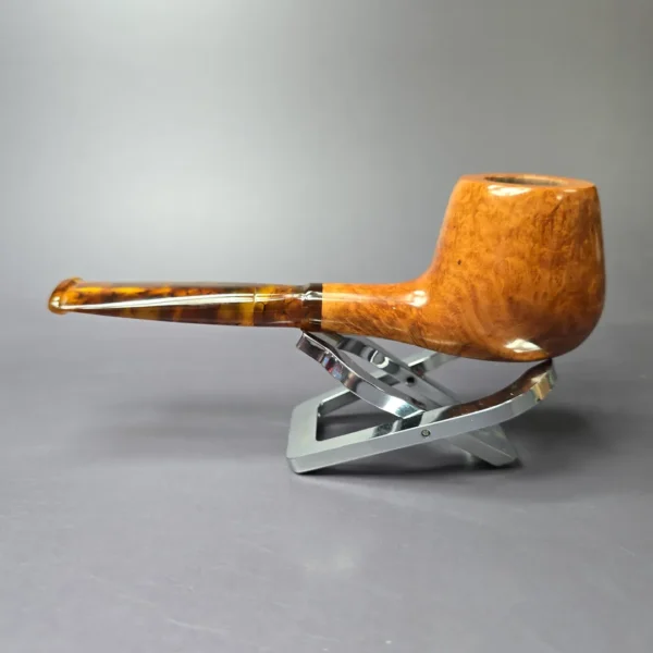 Dave Neeb Smooth Apple w/ Lucite Handmade Briar Pipe, New - Image 4