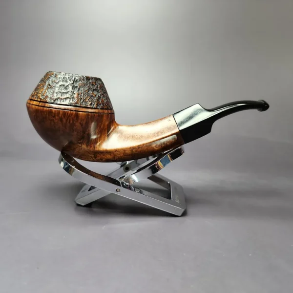 WO Larsen Rustica Part Rusticated Bulldog Estate Briar Pipe, Danish Estates - Image 4
