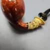 C-Pipe Smooth Tomato w/ Crazy Bamboo and Boxwood Handmade Briar Pipe, New - Image 4