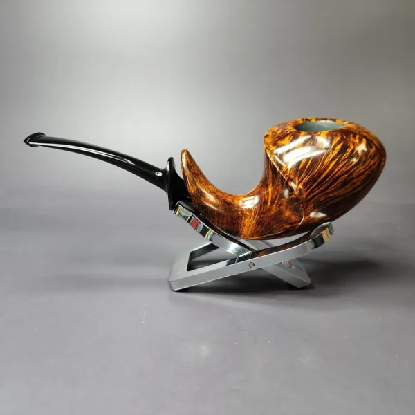 C-Pipe Smooth Asymmetric Fish Handmade Briar Pipe, New - Image 4