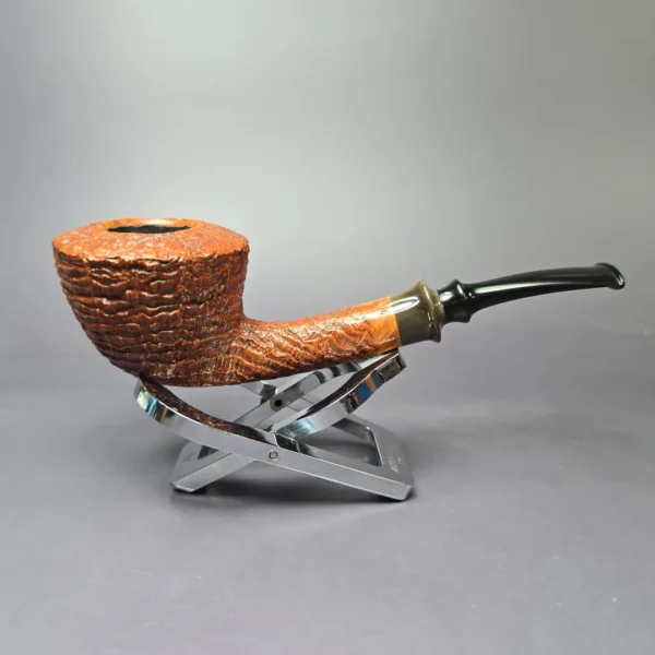 Lasse Skovgaard Sandblasted Dublin w/ Horn Estate Briar Pipe, Unsmoked - Image 4