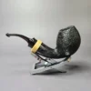 HS Studio Sandblasted Blowfish w/Boxwood Estate Briar Pipe, Unsmoked - Image 4