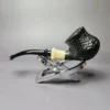 HS Studio Sandblasted "Bo Nordh Pot" w/ Horn Estate Briar Pipe, Unsmoked - Image 4