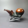 Voboril Pipes Partially Sandblasted Chubby Bulldog Estate Briar Pipe, Unsmoked - Image 4