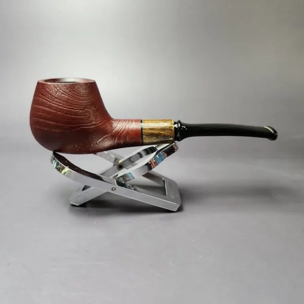 MBSD Briars by Piero Vitale Sandblasted Author w/ Zebrawood Briar Pipe, New - Image 4