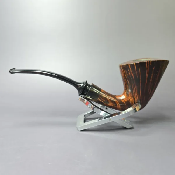 Bruno Nuttens Hand Made XL Smooth Calabash w/ Horn Estate Briar Pipe, Unsmoked - Image 4