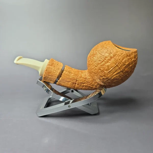 Christian Ruetz Natural Sandblasted "Broken Gaia" Handmade Briar Pipe, New - Image 4