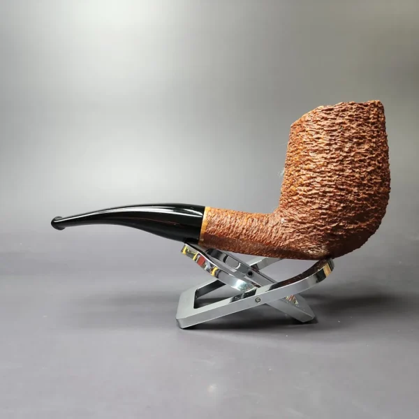Savinelli Linea Piu 5 Rusticated Brandy Estate Briar Pipe, Italian Estates, 6mm - Image 4