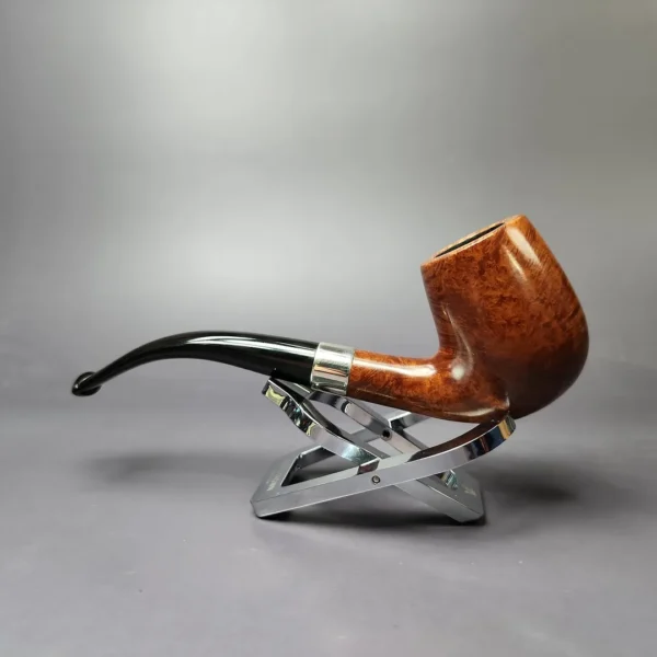 Castleford Smooth Bent Billiard w/ Silver Estate Briar Pipe, English Estates - Image 4