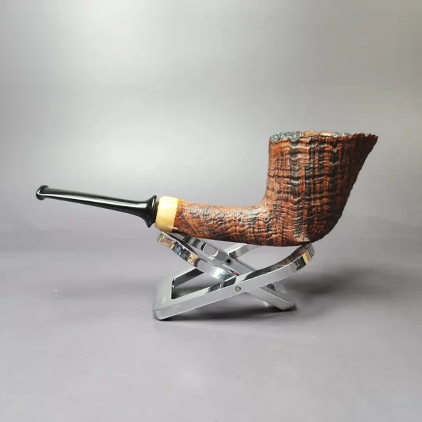 Gregor Lobnik Contrast Sandbasted Dublin w/ Horn Estate Briar Pipe, Unsmoked - Image 4