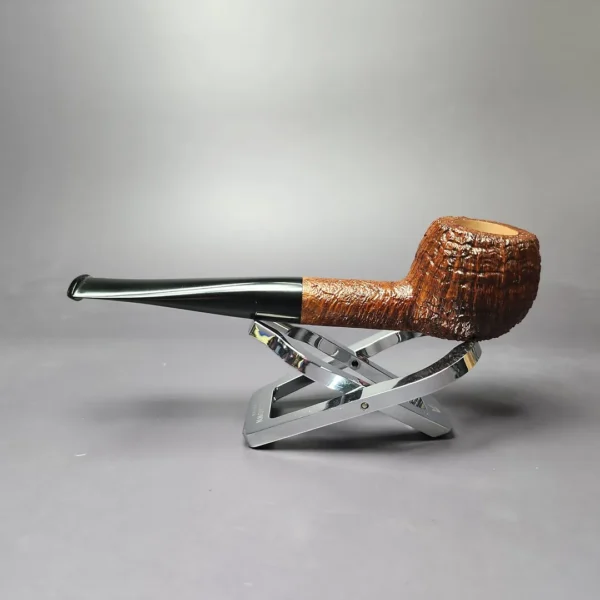 Vollmer & Nilsson Sandblasted Squat Apple Estate Briar Pipe, Unsmoked - Image 4