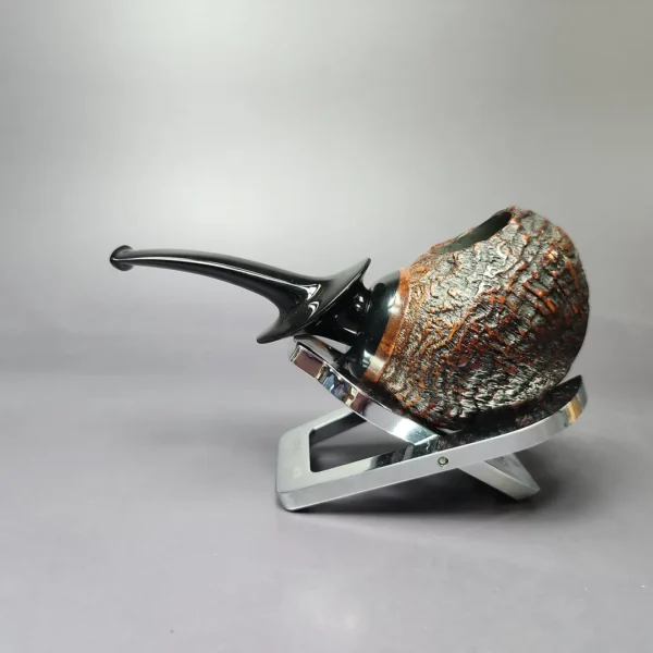 HS Studio Sandblasted Reverse Calabash Nosewarmer Estate Briar Pipe, Unsmoked - Image 4