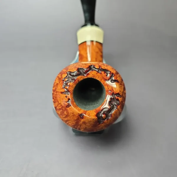 Christian Ruetz Smooth Surfing Bulldog w/ Ivorite Handmade Briar Pipe, New - Image 4