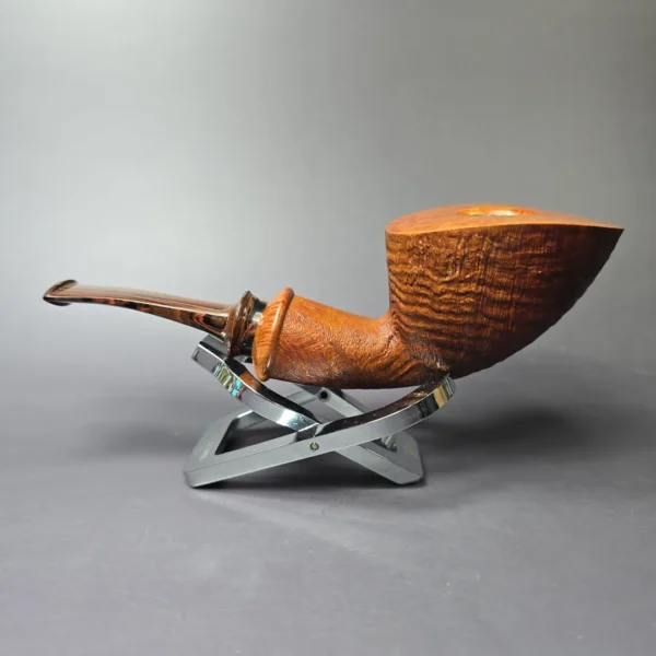 Brandon Brooks Partially Sandblasted Dublin Handmade Briar Pipe, New - Image 4