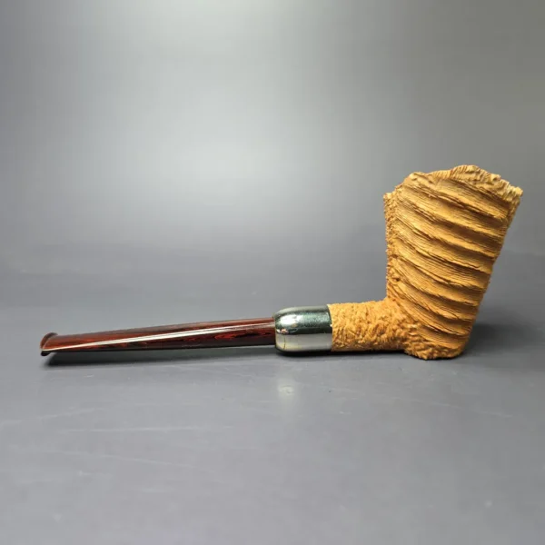 Pipe Tristan Ammonite Rusticated Dublin w/ Silver Handmade Briar Pipe, New - Image 4